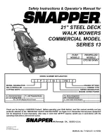 Snapper CP215013KWV Safety Instructions & Operator'S Manual preview