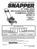 Snapper CRP216019KWV Safety Instructions & Operator'S Manual preview