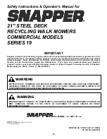 Предварительный просмотр 32 страницы Snapper CRP216019KWV Safety Instructions & Operator'S Manual