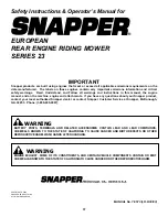 Предварительный просмотр 37 страницы Snapper E251023BVE, E281223BVE, E28132 Safety Instructions & Operator'S Manual