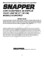 Preview for 120 page of Snapper Easy Line ESPV21 Safety Instructions & Operator'S Manual