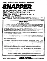 Preview for 26 page of Snapper ELP21600E Safety Instructions & Operator'S Manual