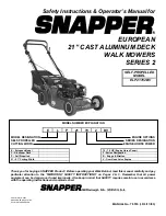 Snapper ELP21702BV Safety Instructions & Operator'S Manual preview