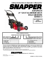 Preview for 1 page of Snapper ELP21703BV (7800047) Safety Instructions & Operator'S Manual