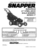 Snapper EMRP217017B Safety Instructions & Operator'S Manual preview