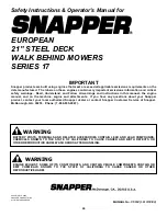 Предварительный просмотр 25 страницы Snapper EMRP217017B Safety Instructions & Operator'S Manual