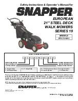 Snapper EP217019BV Safety Instructions & Operator'S Manual preview