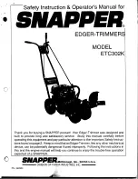 Snapper ETC302K Safety Instructions & Operator'S Manual preview