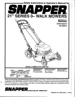 Preview for 1 page of Snapper FRP21600TV Safety Instructions & Operator'S Manual