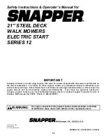 Предварительный просмотр 28 страницы Snapper FRP216012E Safety Instructions & Operator'S Manual