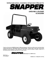 Snapper GROUNDS CRUISER GC9520KW Safety Instructions, Installation & Operator'S Manual preview