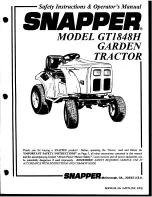 Snapper GT1848H Safety Instructions & Operator'S Manual preview