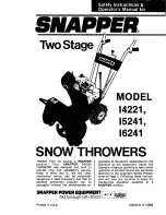 Snapper I4221 Safety Instructions & Operator'S Manual preview