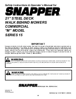 Preview for 28 page of Snapper MCRP215015KWV Safety Instructions & Operator'S Manual