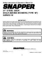 Preview for 32 page of Snapper MP216518B, MRP216518B Safety Instructions & Operator'S Manual