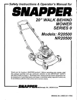 Preview for 1 page of Snapper NR20500 Safety Instructions & Operator'S Manual