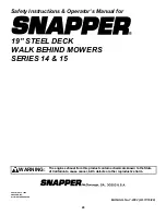 Preview for 20 page of Snapper R194014 Safety Instructions & Operator'S Manual