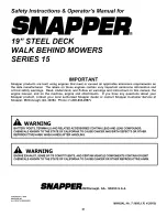 Preview for 21 page of Snapper R194515B Safety Instructions & Operator'S Manual