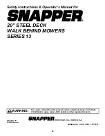 Предварительный просмотр 25 страницы Snapper R204513E Safety Instructions & Operator'S Manual