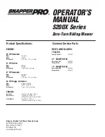 Preview for 49 page of Snapper S200XKAV2561 Operator'S Manual