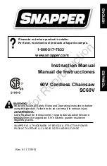 Snapper SC60V Instruction Manual preview