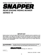 Preview for 36 page of Snapper SERIES 18 281318BE Safety Instructions & Operator'S Manual