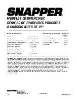 Preview for 56 page of Snapper SERIES 20 Safety Instructions & Operator'S Manual