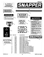 Предварительный просмотр 29 страницы Snapper Series 9 Parts Manual