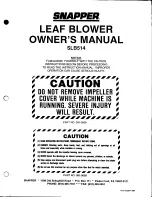 Preview for 1 page of Snapper SLB514 Owner'S Manual