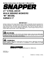 Preview for 32 page of Snapper WMR216017B Safety Instructions & Operator'S Manual