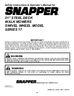 Preview for 28 page of Snapper WRPS216517B, WRPS216517BE Safety Instructions & Operator'S Manual