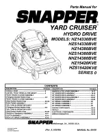 Snapper Yard Cruiser HZ14330BVE Parts Manual предпросмотр