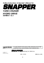 Preview for 32 page of Snapper YARD CRUISER YZ13331BE Safety Instructions And Operator'S Manual