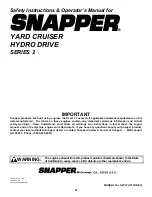 Preview for 32 page of Snapper YARD CRUISER YZ145332BVE Safety Instructions & Operator'S Manual