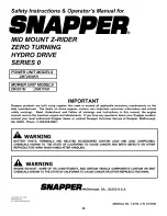 Предварительный просмотр 36 страницы Snapper Z-RIDER ZM5201M Safety Instructions & Operator'S Manual