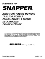 Предварительный просмотр 32 страницы Snapper Z1404K Parts Manual