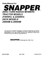 Preview for 32 page of Snapper Z1805KV Parts Manual