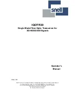 Предварительный просмотр 1 страницы Snell & Wilcox IQOTR30 Operator'S Manual