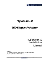 Preview for 1 page of Snell & Wilcox Supervisor LX Operation & Installation Manual