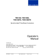 Snell & Wilcox TBS100 Operator'S Manual preview