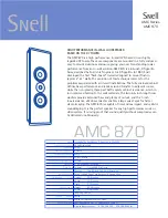 Snell AMC 870 Specifications preview