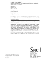 Preview for 8 page of Snell Basis 150 Owner'S Manual