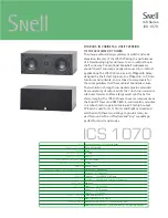 Preview for 1 page of Snell ICS 1070 Specifications