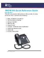 Snom 300 Quick Reference Manual preview