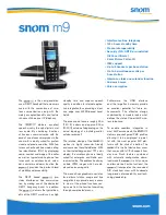 Предварительный просмотр 1 страницы Snom M9 Specifications