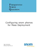 Snom phones Frequently Asked Questions Manual preview