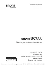 Snom uc600 Quick Start Manual предпросмотр