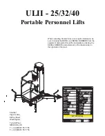 Предварительный просмотр 3 страницы Snorkel UL25 Parts & Service Manual