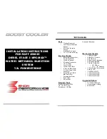 Snow Performance BOOST COOLER 50005 Installation Instructions Manual preview