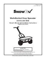 SnowEx SD-95SS Owner'S Manual And Installation Instructions preview